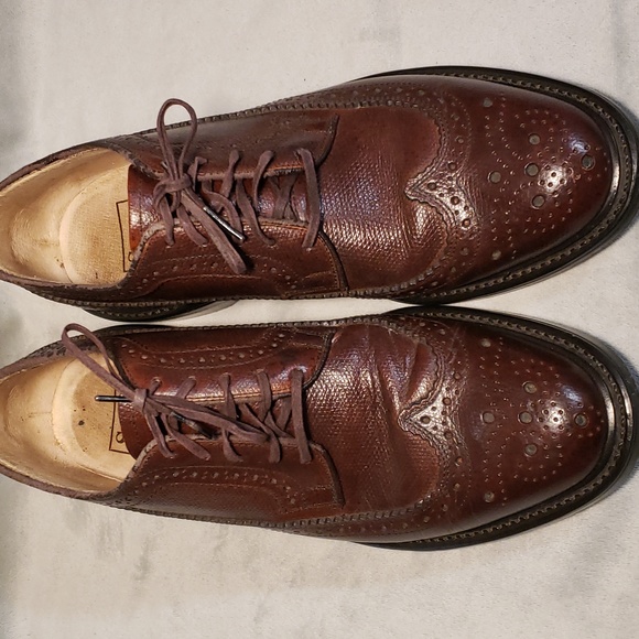 Vintage mens Brown Ornate leather oxfords. main image 12